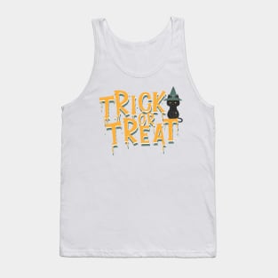 Halloween Trick or Treat I Halloween Black Cat I Halloween Global Trendy Costumes Tank Top